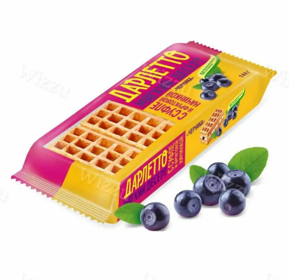 Вафли Дарлетто Мягкие со взбитыми сливками и черникой 144г, шт
