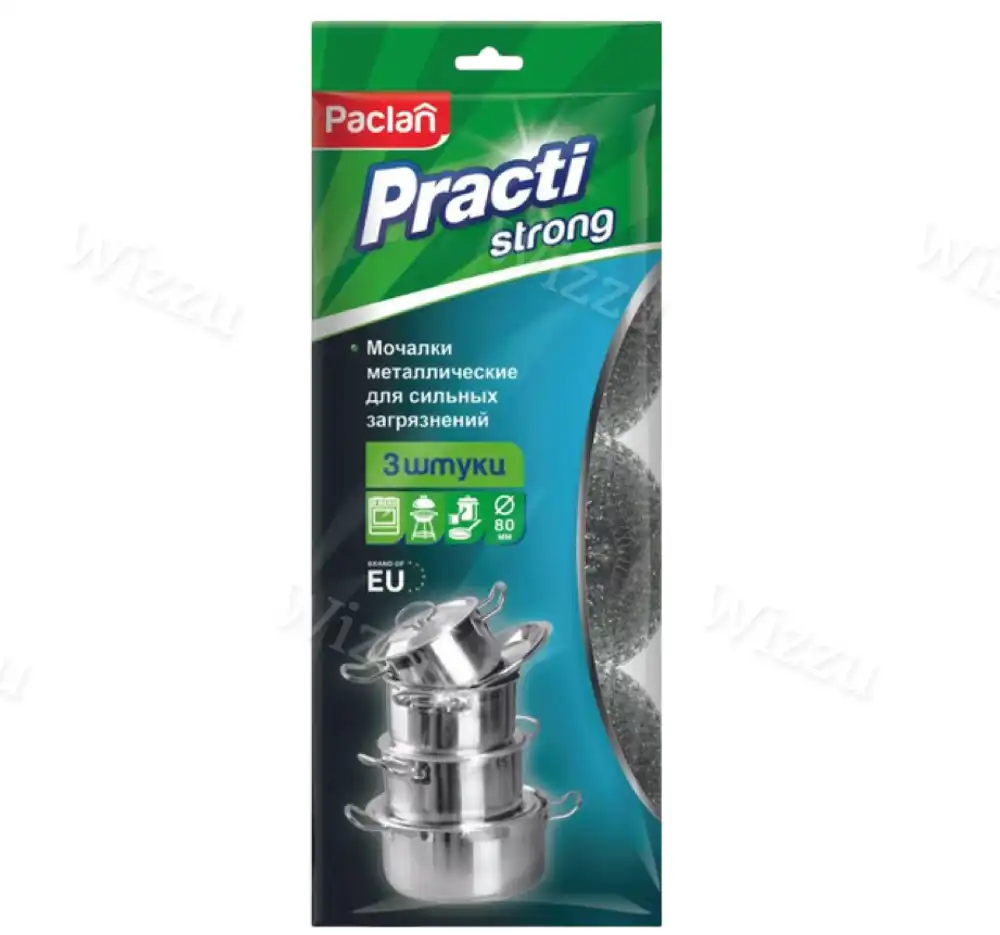 Paclan Металлическая мочалка Practi Strong 3шт