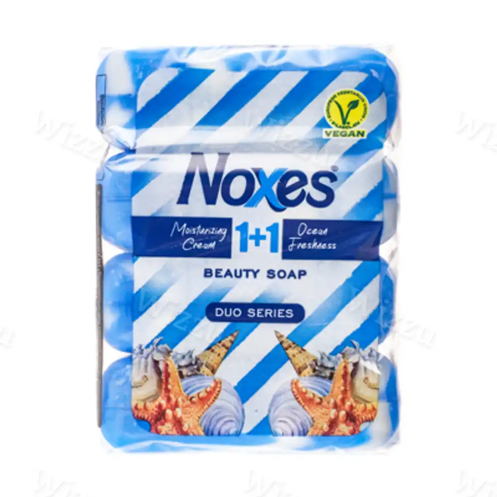 Мыло туалетное Noxes синее (стакан) 4шт по 90гр