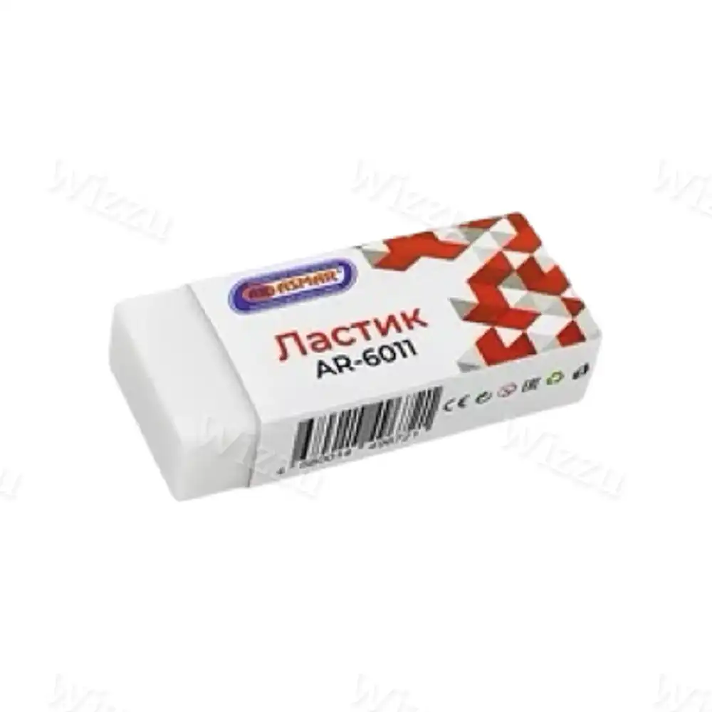 ЛАСТИК БЕЛЫЙ ПРЯМОУГОЛЬНЫЙ "ASMAR"(45 мм*15 мм ) 36 шт. AR-6011