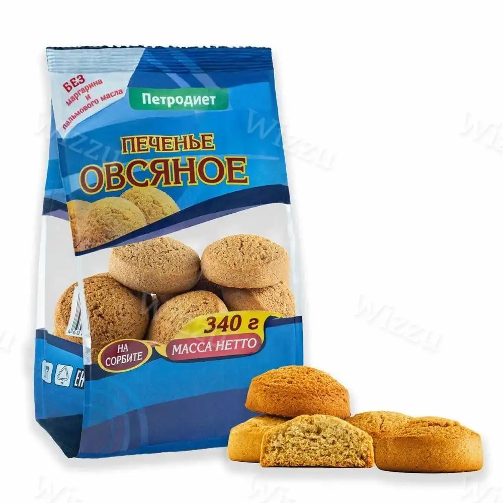 Печенье Петродиет Овсяное на сорбите, 340г