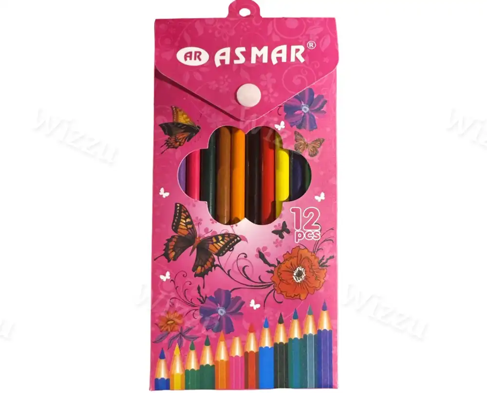 НАБОР ЦВЕТНЫХ КАРАНДАШЕЙ В ПЛАСТИКОВОЙ УПАКОВКЕ НА КНОПКЕ "ASMAR" AR-7712