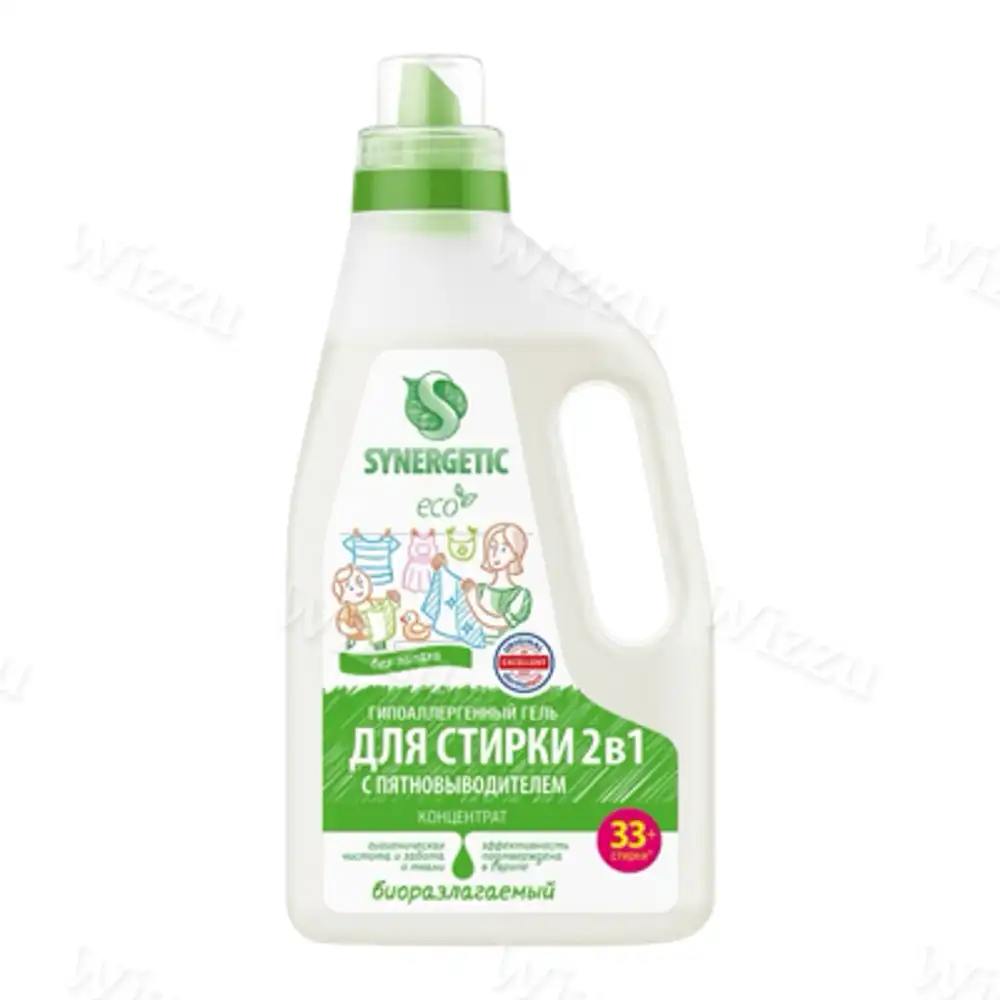 Гель для стирки "Synergetic" гипоаллергенный 2в1 1,5л
