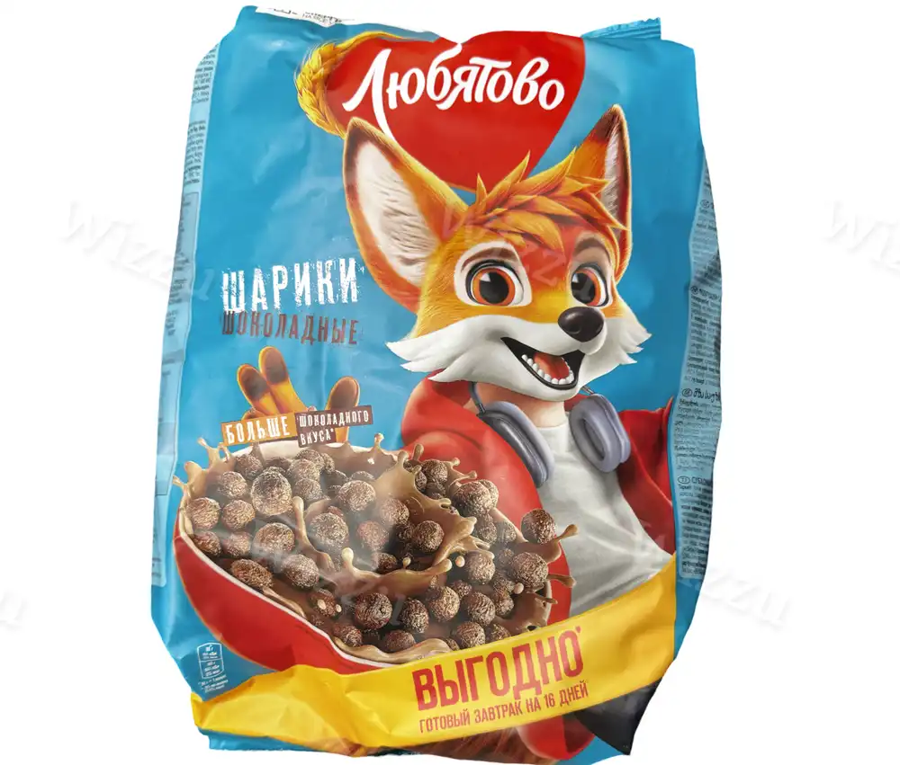 Готовый завтрак Шарики Любятово Шоколадные 500г, шт