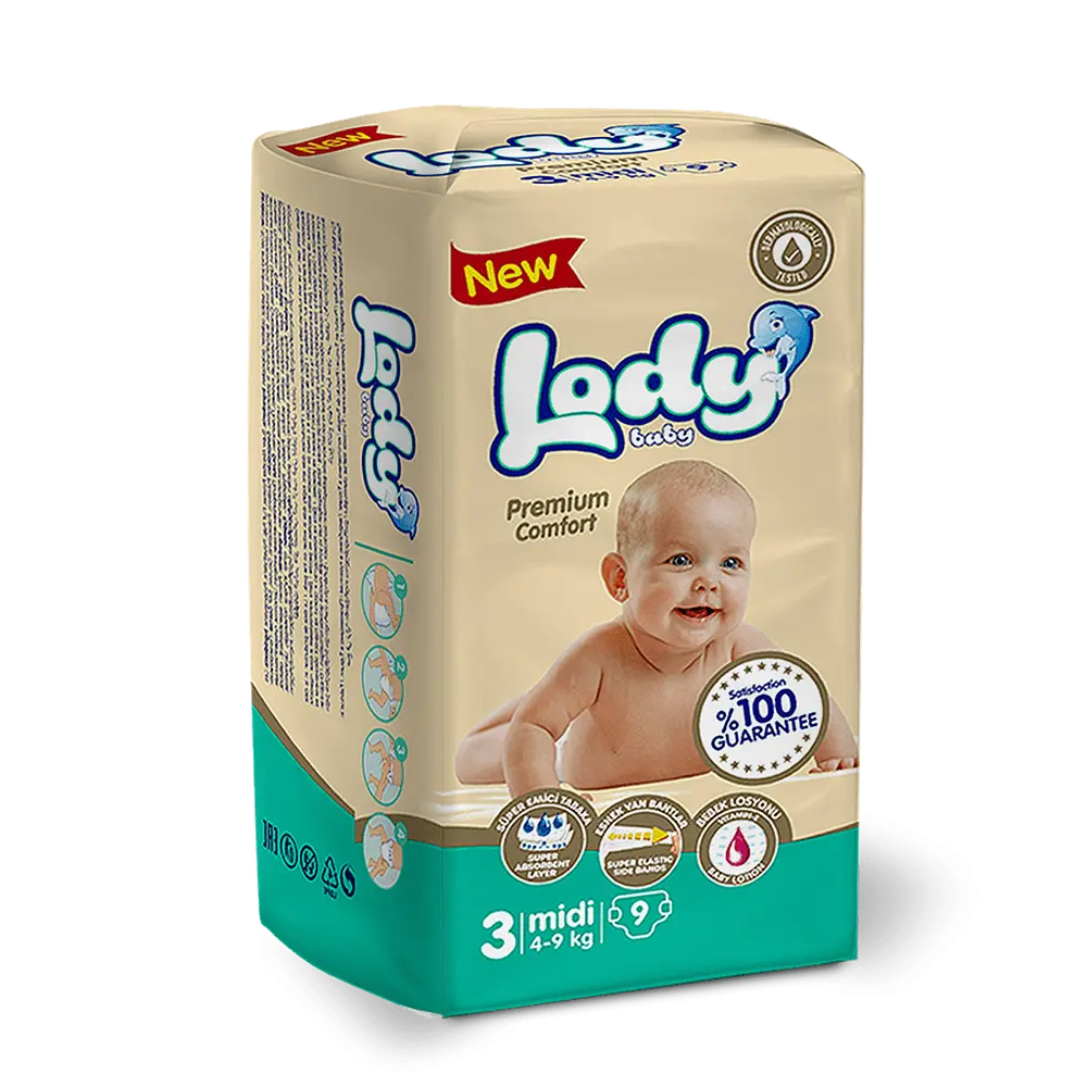 памперсы Lady Baby 4-9кг номер 3/9шт