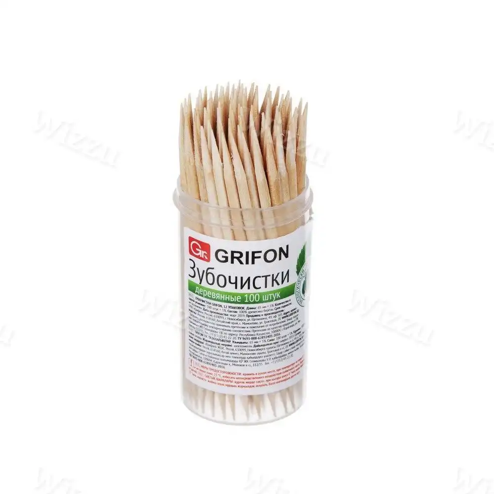 Зубочистки Грифон 100 шт пл/банка, шт