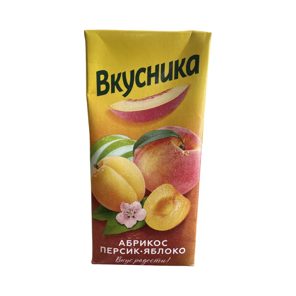 Напиток сокосодержащий из абрикосов, персиков и яблок, Вкусника, 2л