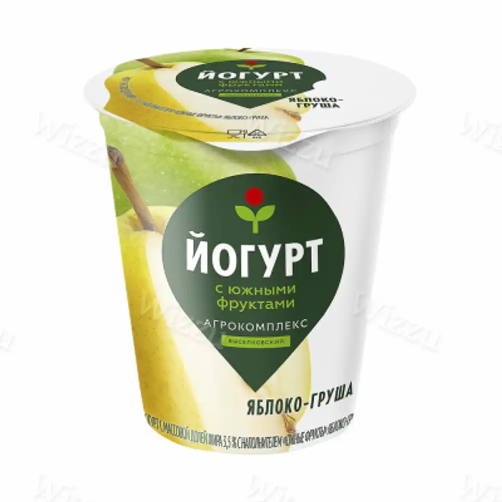 Йогурт Агрокомплекс без сахара с южными фруктами Яблоко - Груша 3,5% 300гр
