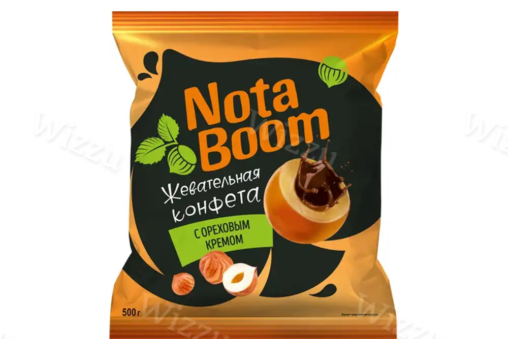 Жевательная ириска Нота Бум с орех.начинкой 500г