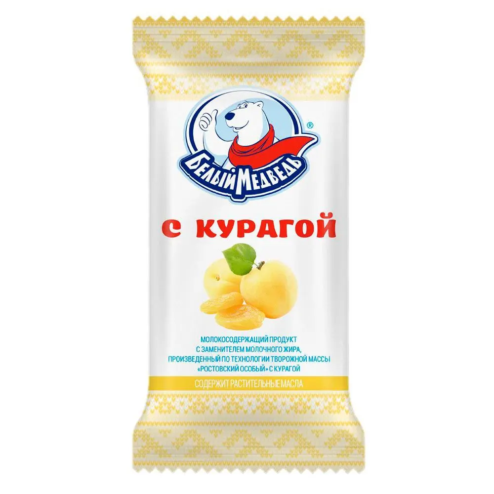 Творожная масса Белый медведь с курагой, 180г