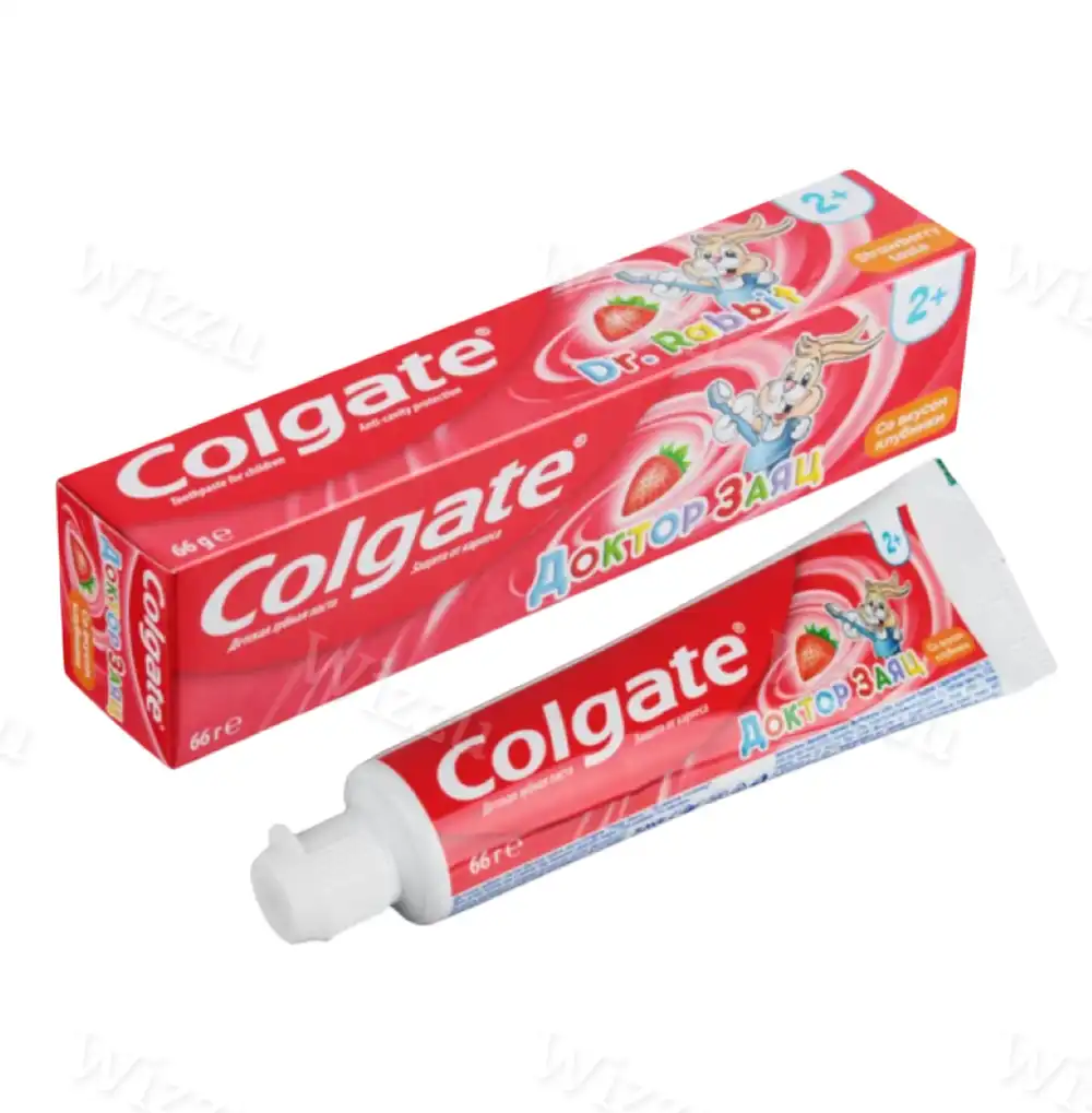 Зубная паста Колгейт 2+ Доктор Заяц клубника 50мл, шт