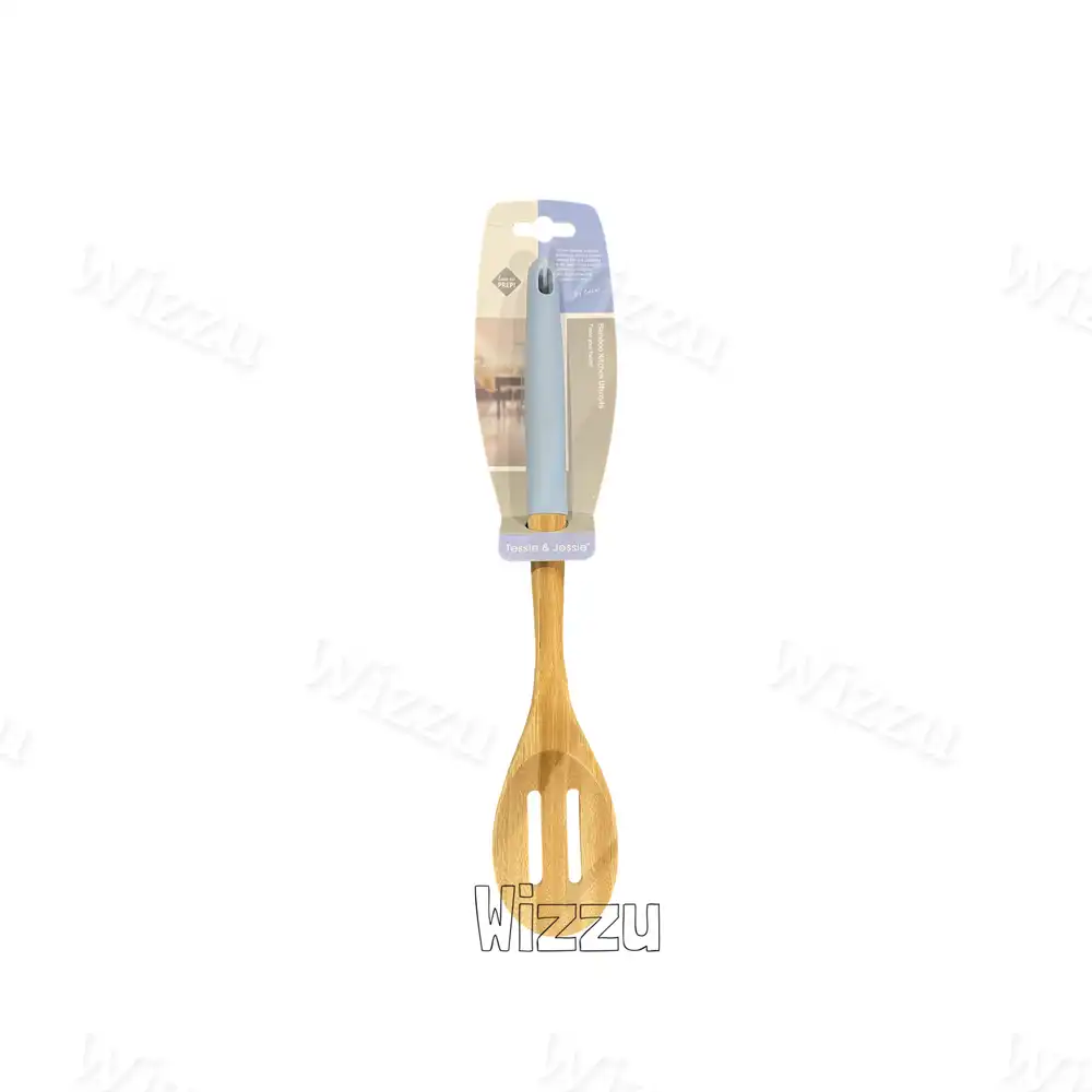 Ложка-шумовка из бамбука и силикона 32.8*6*2 см