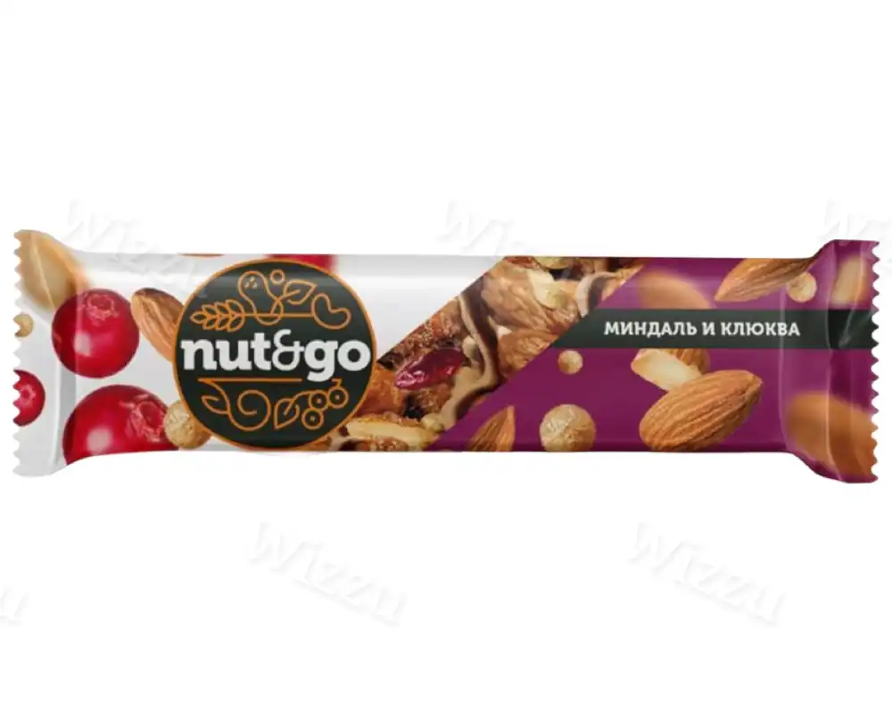 Миндальный Батончик с клюквой NUT&GO 28г