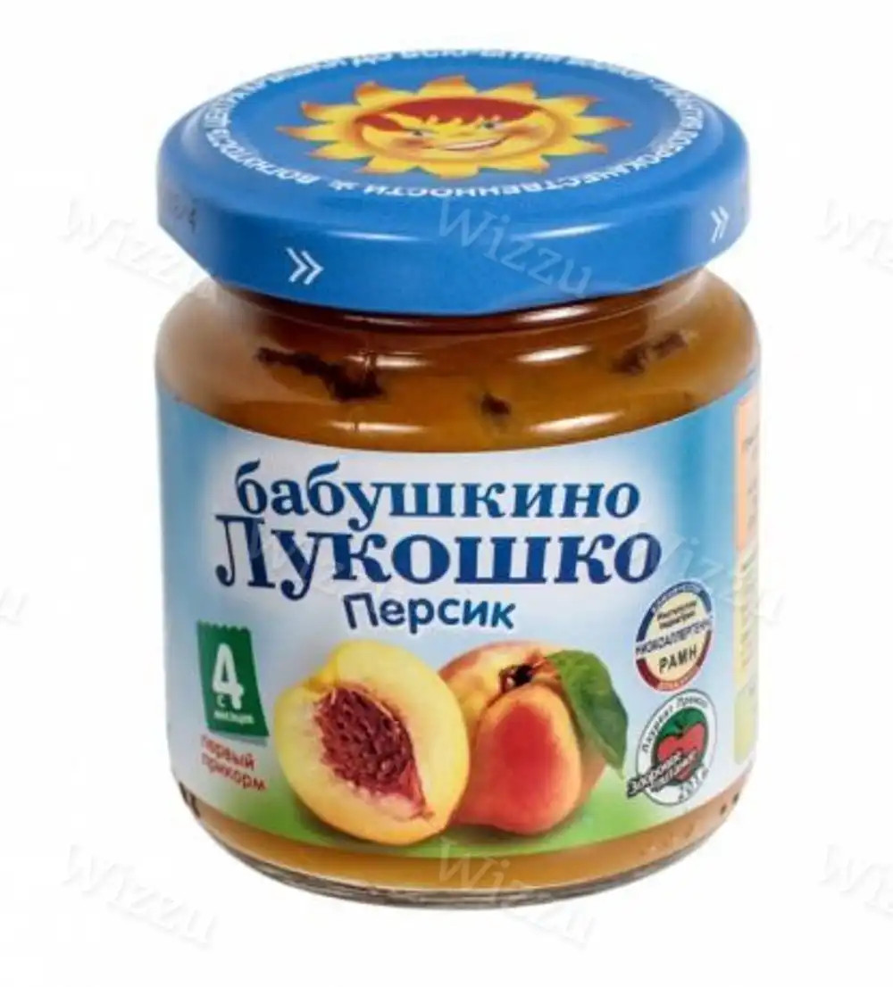 Детское пюре "Бабушкино лукошко" Персик с 4мес 100г