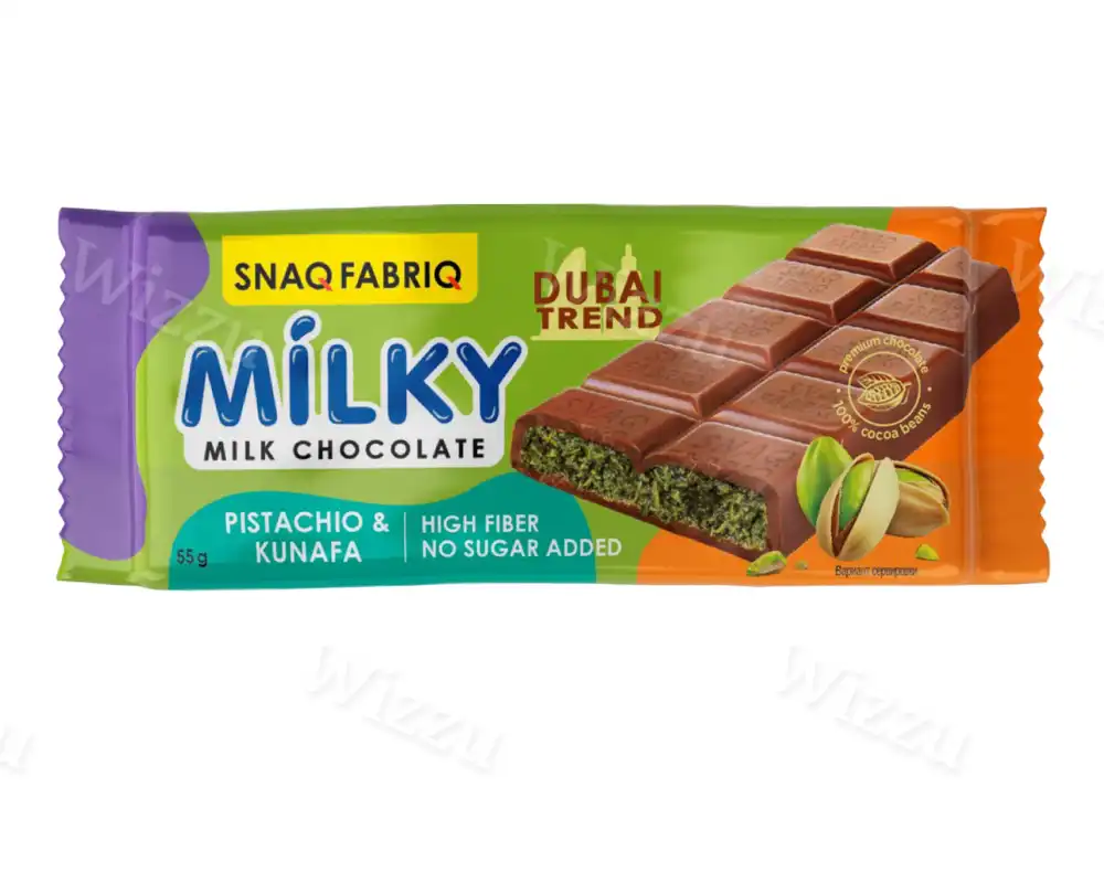 Шоколад Snaq Fabriq Milky с Фисташковой пастой и хрустящим тестом 55гр