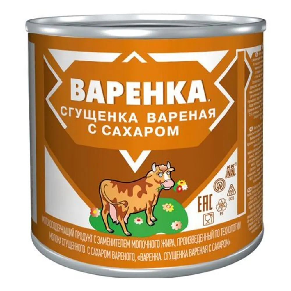 Сгущенка вареная с сахаром Коровка 4% с змж, 370г ж/б