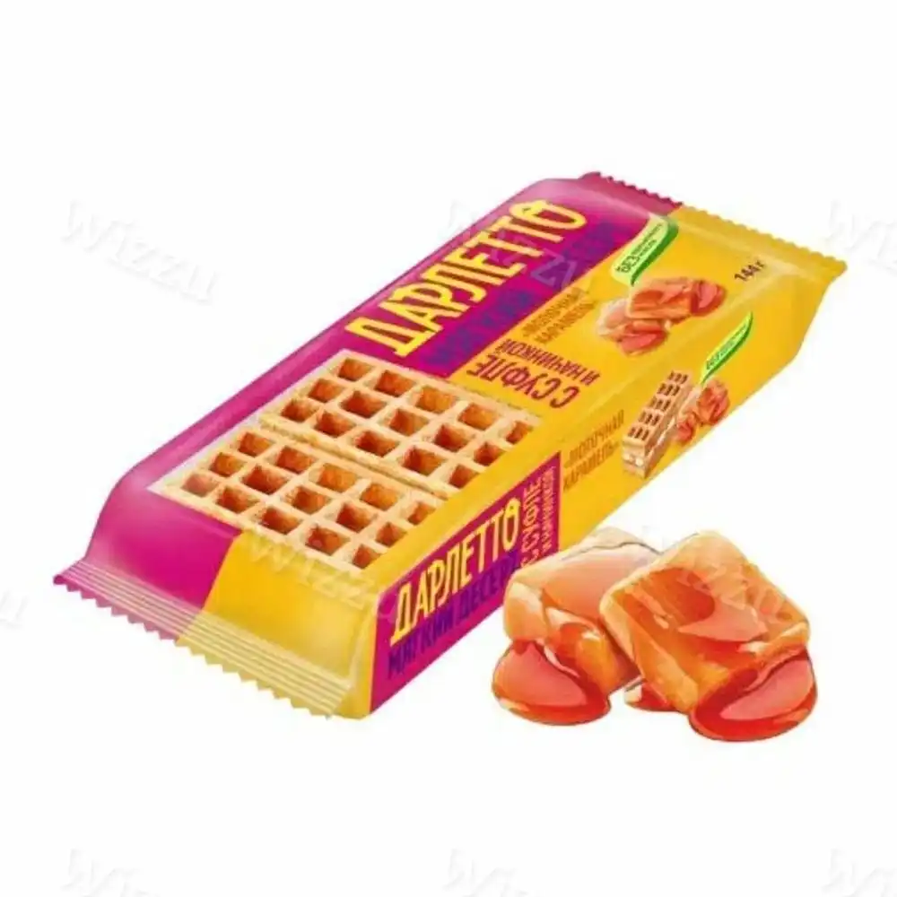 Вафли Дарлетто мягкие со взбитыми сливками и карамелью 144г, шт