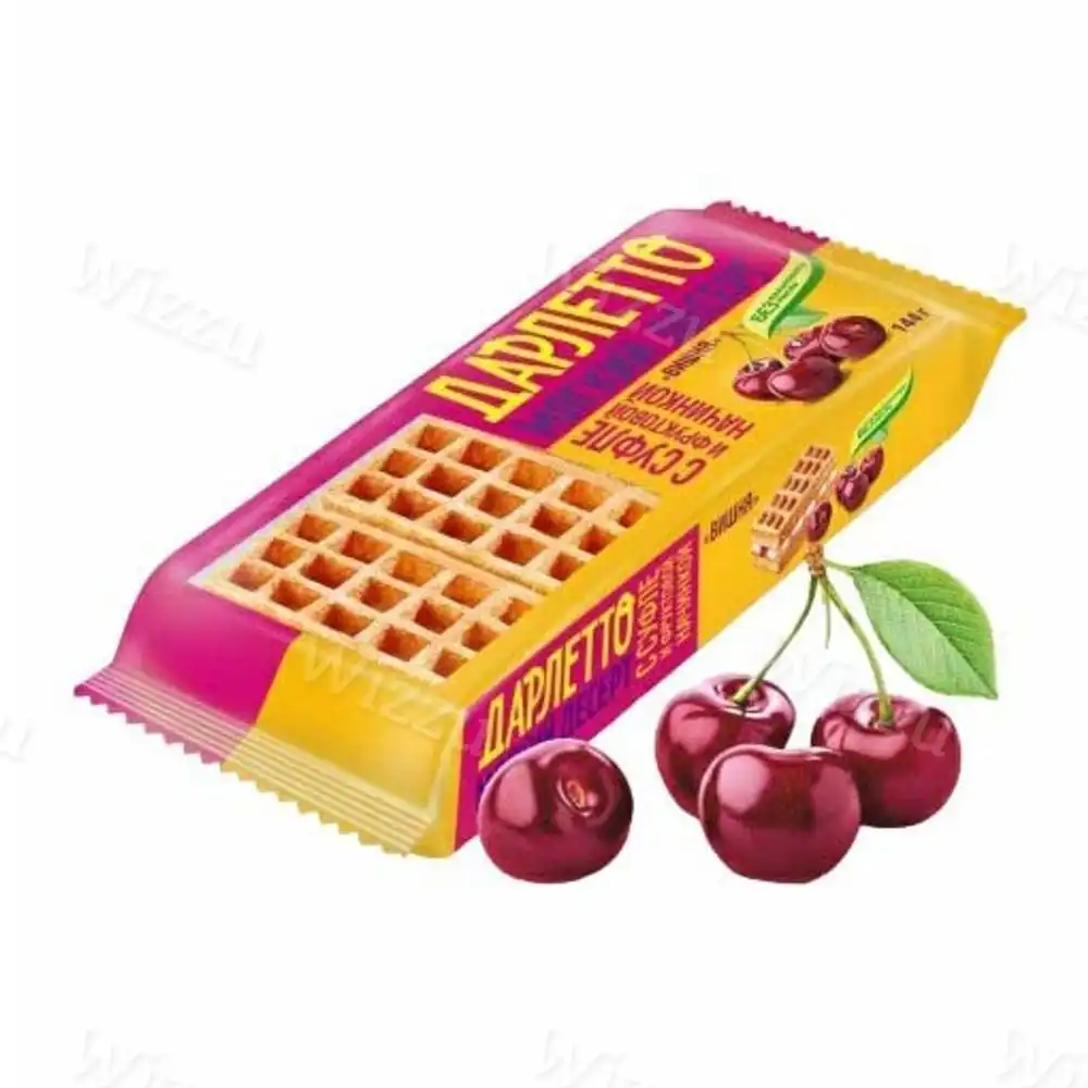 Вафли Дарлетто мягкие со взбитыми сливками и вишней 144г, шт