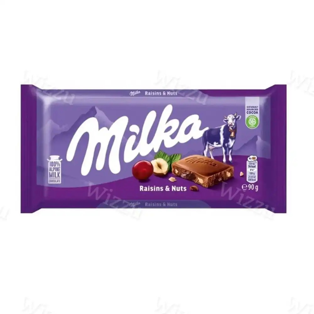 Шоколадная плитка "Milka" Raisin Nuts 90г