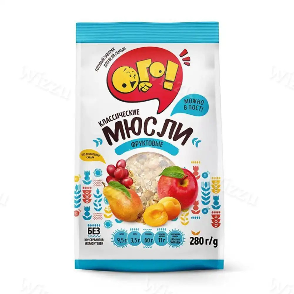 Мюсли Ого! Фруктовые 280г, шт