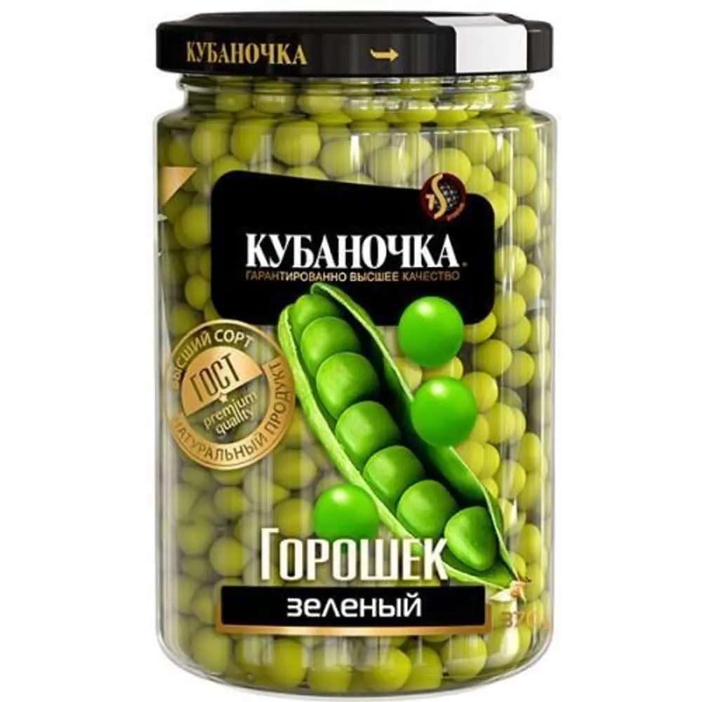 Горошек зеленый Кубаночка с/б 370гр