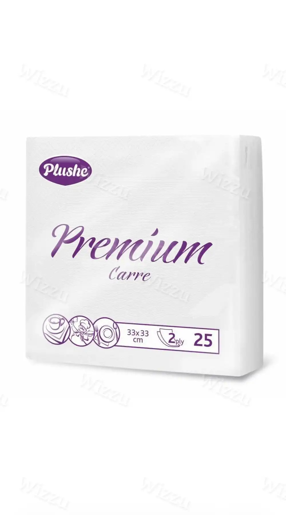 Салфетки бумажные Плюше Premium Carre 33*33 2сл 25шт, шт