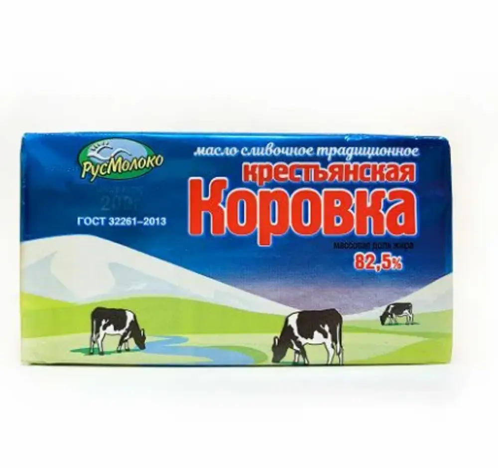 Масло сливочное Традиционное "Крестьянская Коровка" 82.5%, 500г фольга