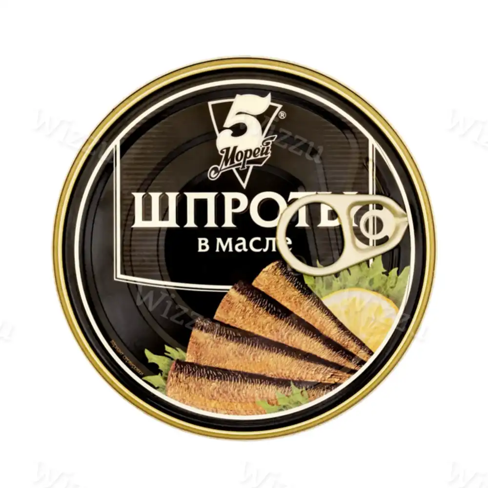 Шпроты 5 Морей в масле из Балтийской кильки ж/б ключ 160г, шт