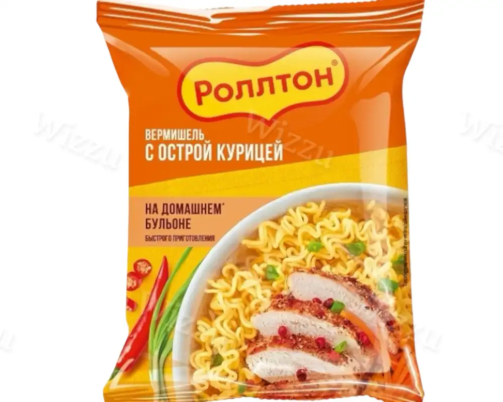 Вермишель Роллтон с острой курицей 60г пакет, шт