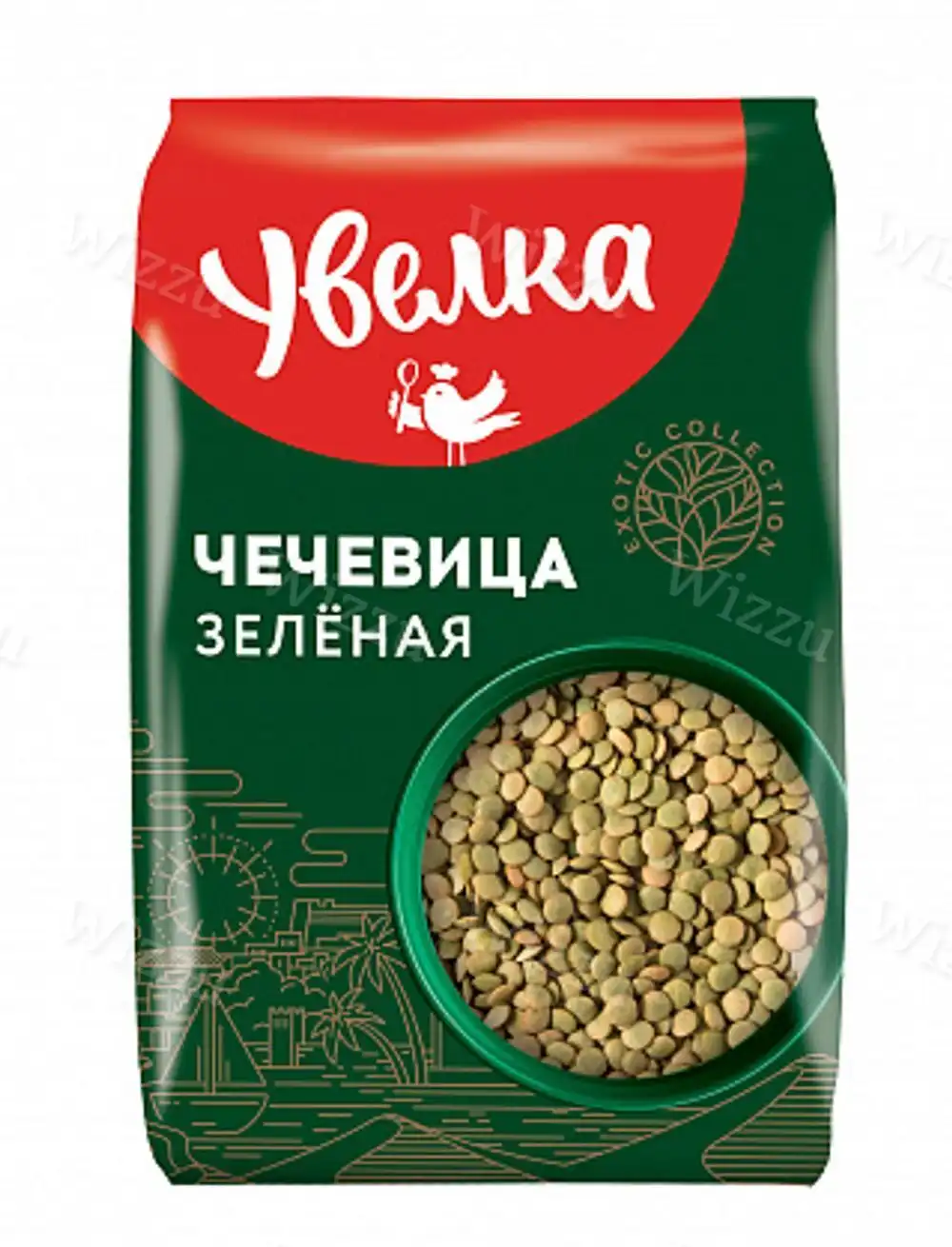 Крупа Чечевица Зеленая "Увелка" 450гр