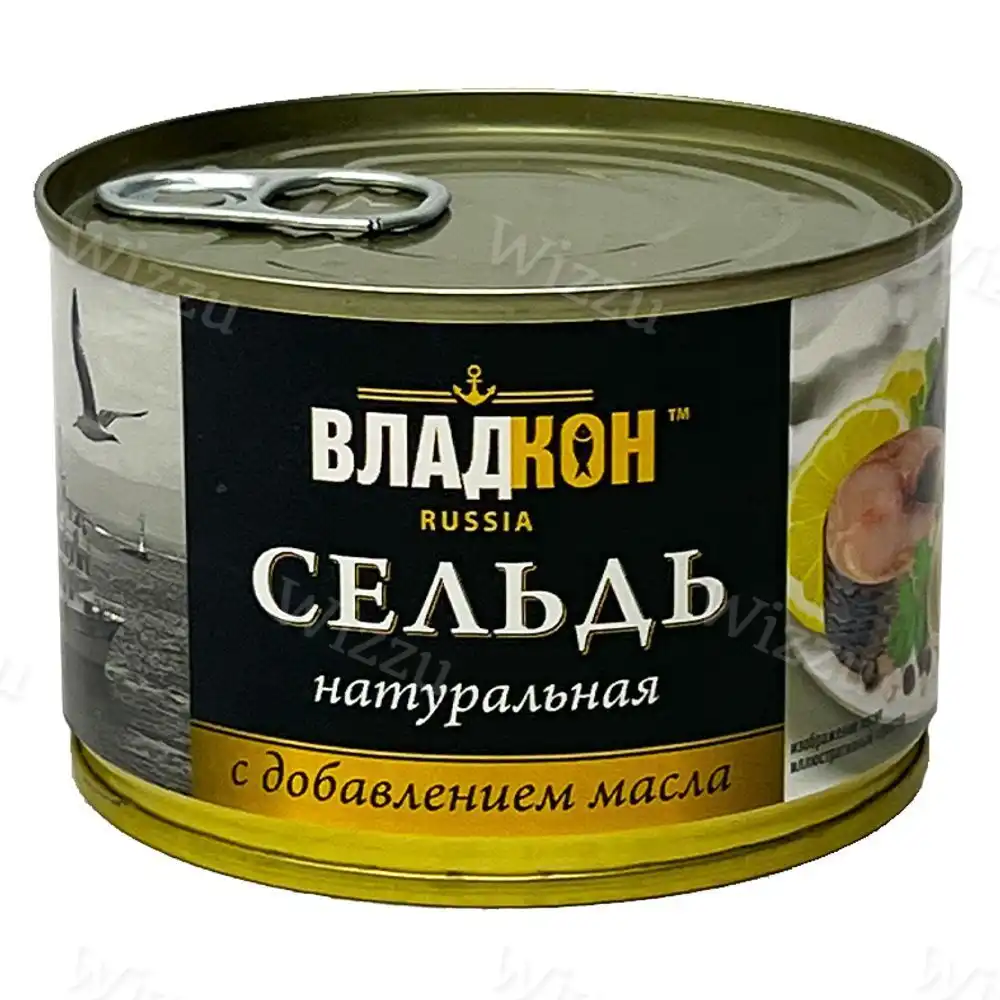 Владкон Сельд натуральная с доб.масла 250гр