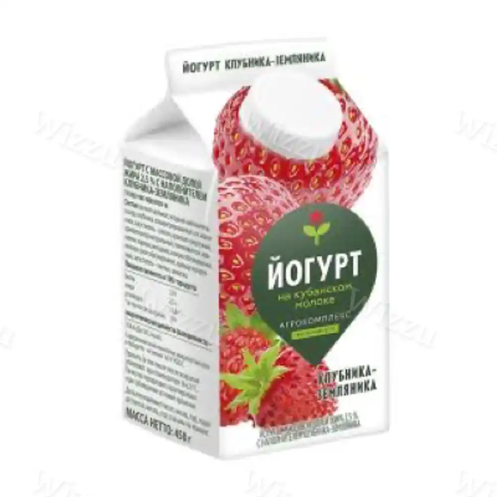 Йогурт питьевой Агрокомплекс пэт Клубника - Земляника 2,5% 450гр