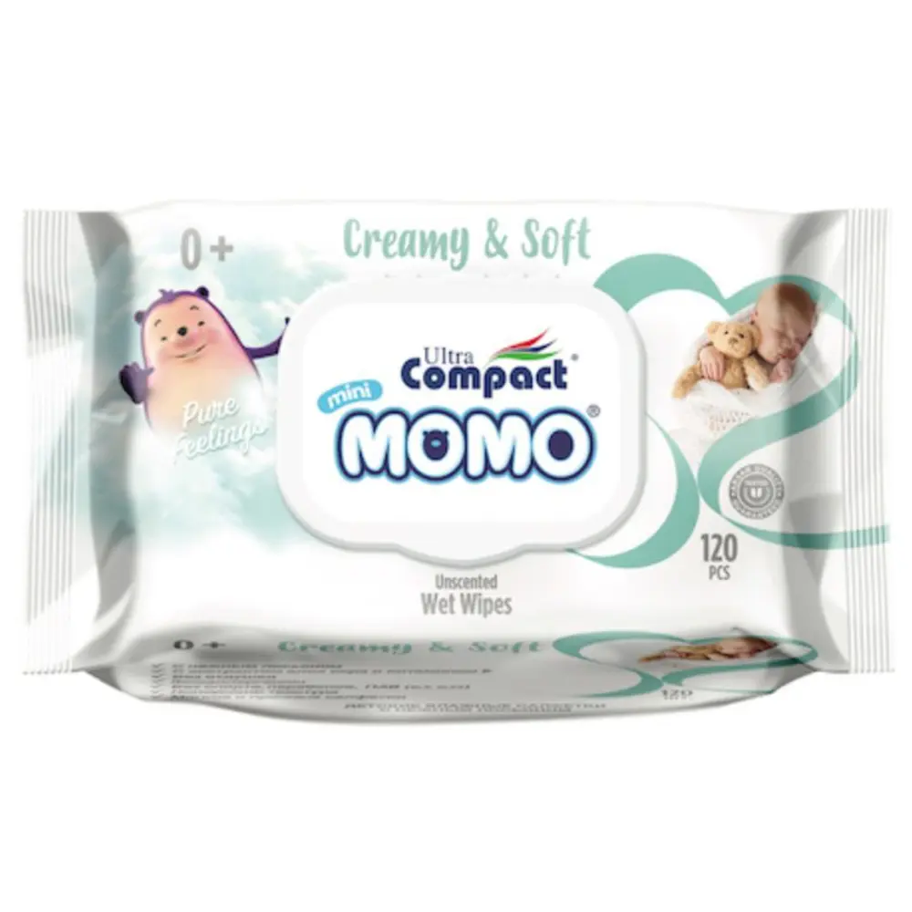 WW186 Детские влажные салфетки  MOMO без отдушек 120шт
