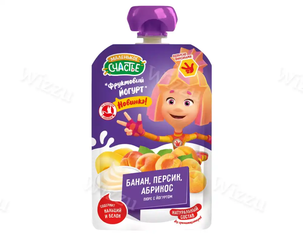 Йогурт - Пюре Фиксики Банан - Абрикос - Персик 85гр