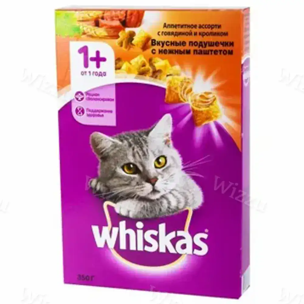 Корм Вискас подушечки Говядина Кролик 350г, шт