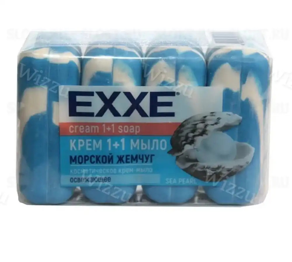 EXXE Косметическое мыло 1+1 "Морской Жемчуг" 4шт*75г (Синее)