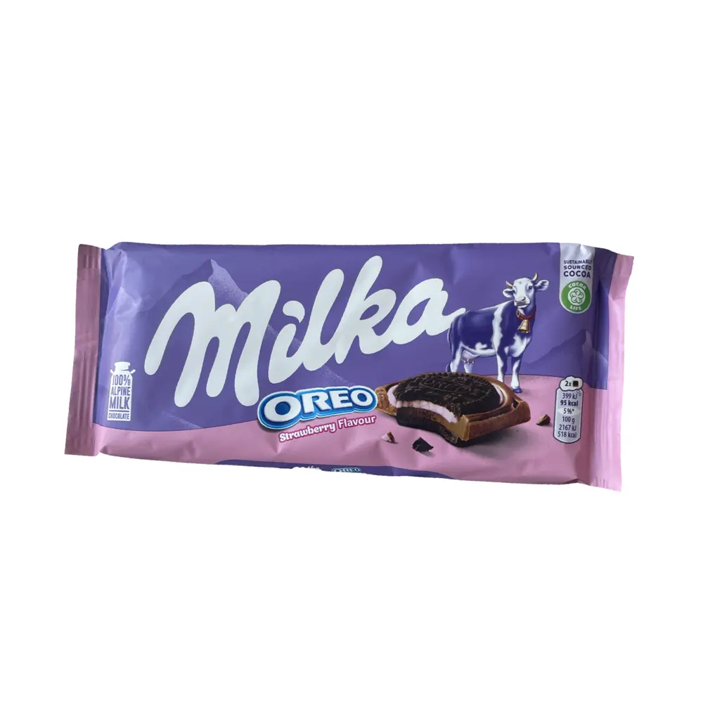 Шоколад Milka Oreo Сэндвич Клубника, 92г