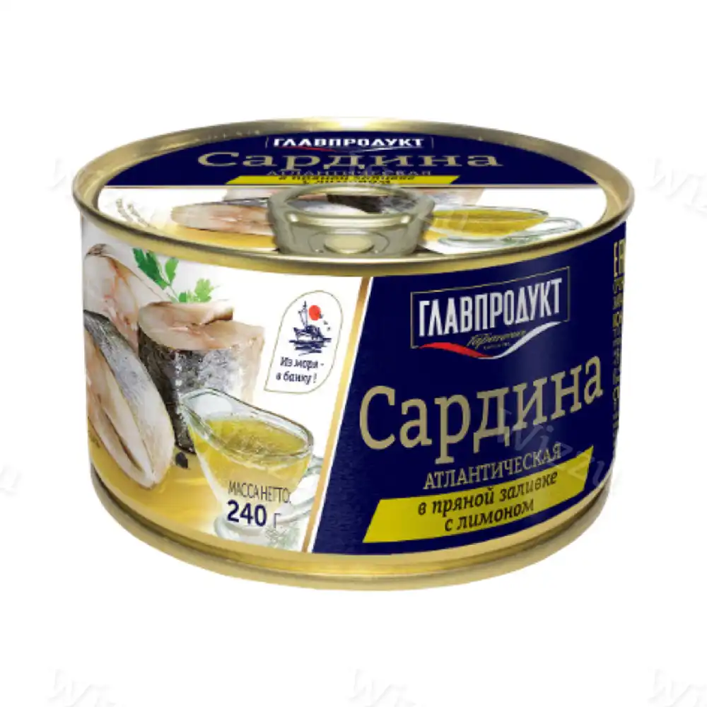Сардина атлантическая в пряной заливке с лимоном 240гр