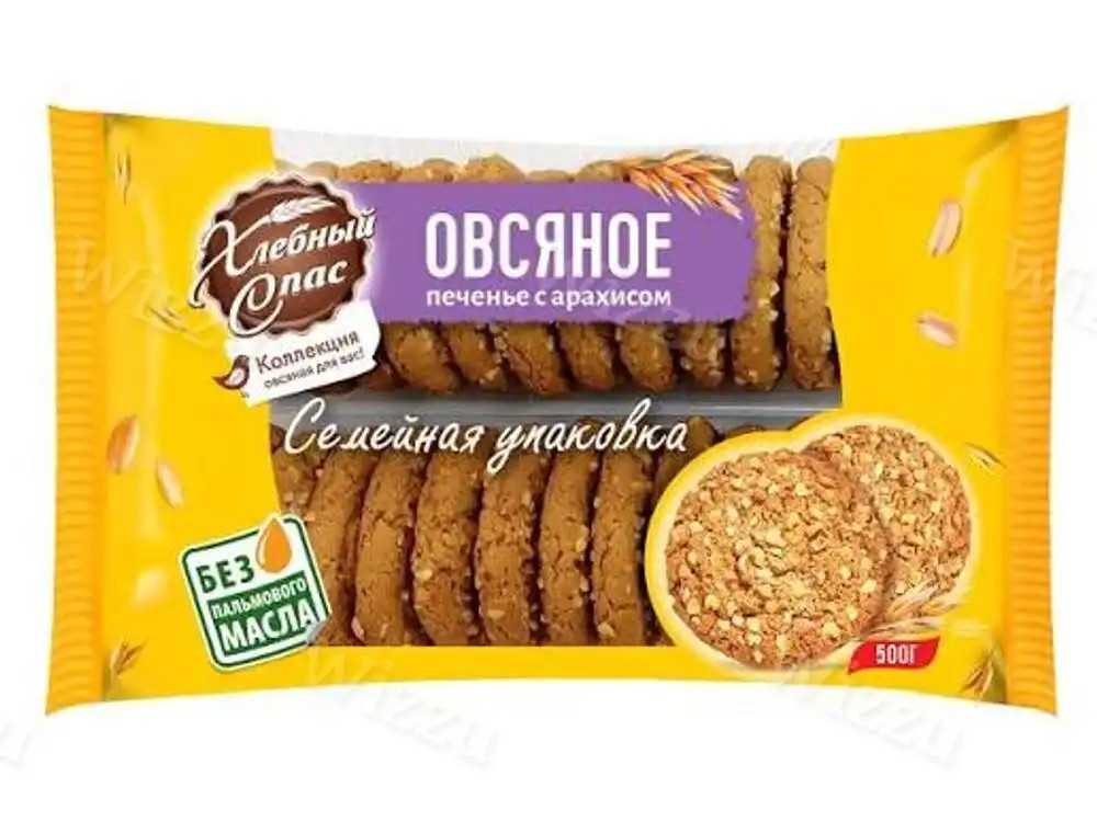 Печенье Хлебный Спас овсяное Особое на сахаре 500г, шт