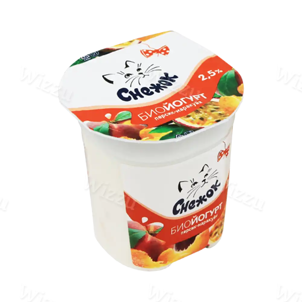 Био йогурт Персик-маракуйя Снежок 2,5% 120гр