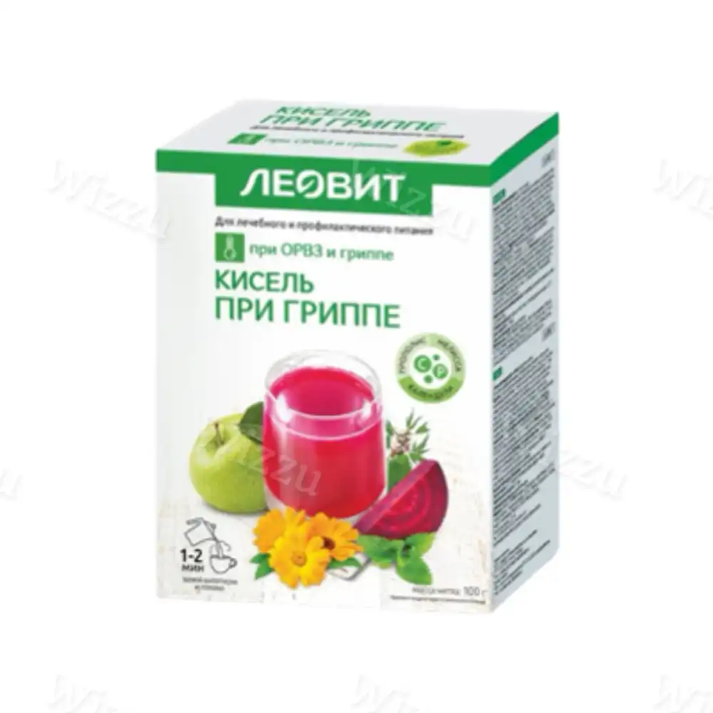 "ЛЕОВИТ" Кисель "При гриппе" 5 пак. по 20гр Специализированный пищевой продукт диет.пит.