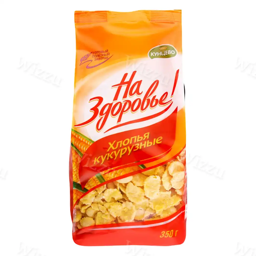 Готовый завтрак Хлопья кукурузные На здоровье глазир 350г, шт