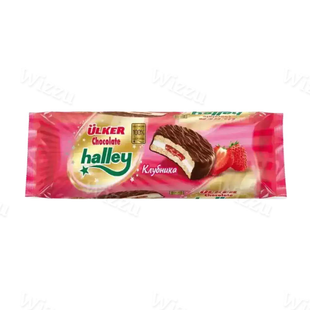 TR | ХАЛЛЕЙ Сэндвич-печенье квадратное Клубничное 240гр