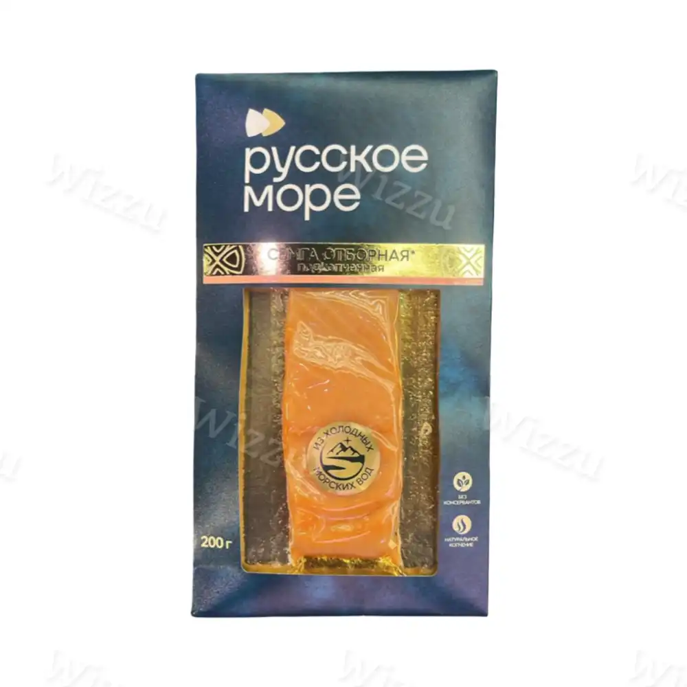 Семга Русское Море подкопч филе кусок в/у 200г, шт