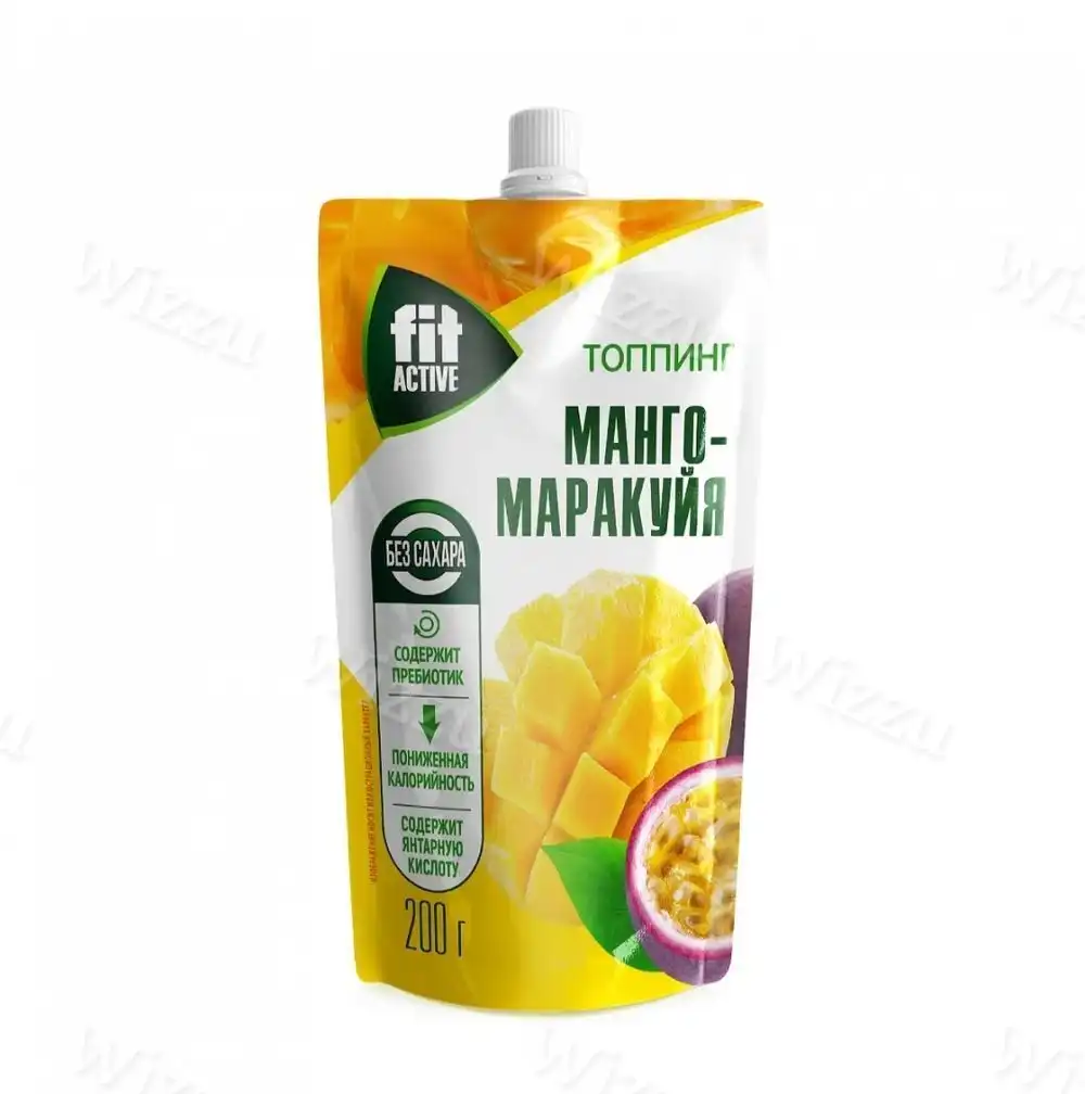 Топпинг FitActive дойпак без сахара Манго - Маракуйя 200гр
