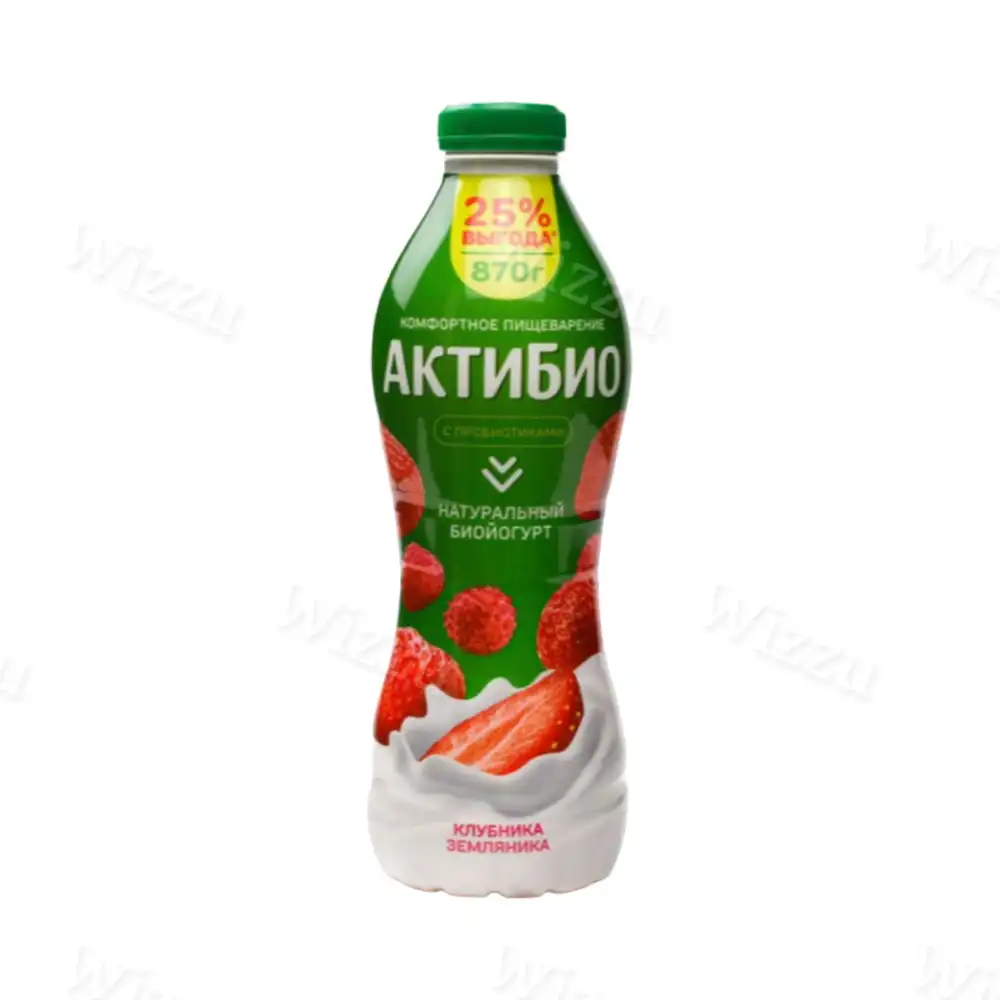 Йогурт Актибио питьев 870г Клубника земляника, шт