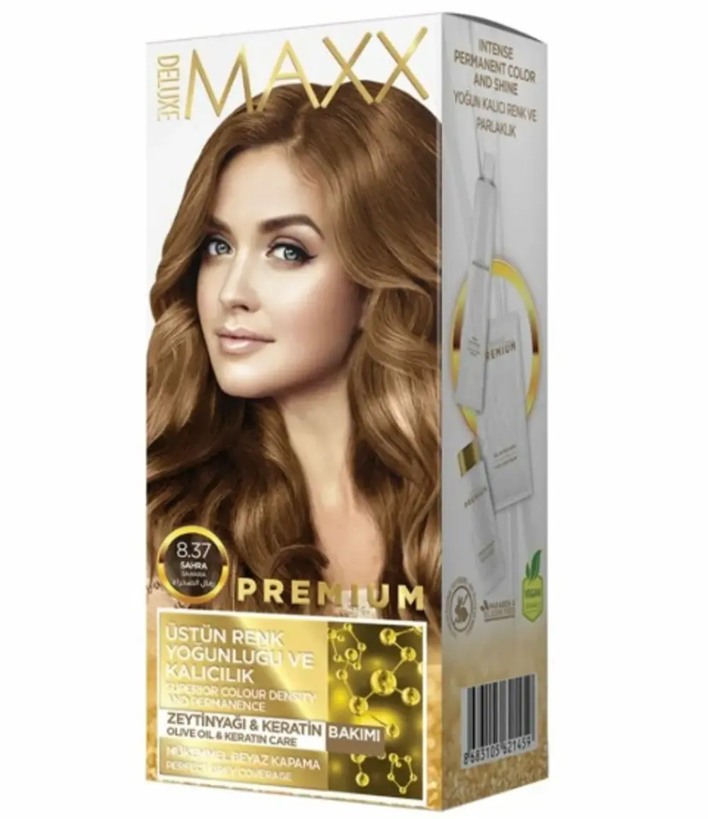 крем-краска для волос Deluxe MAXX 8.37 песочный 110мл