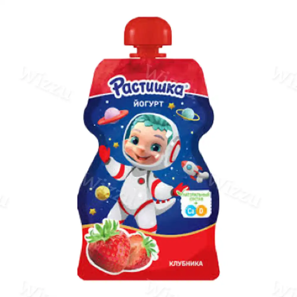Йогурт Растишка дой/пак 70г клубника, шт