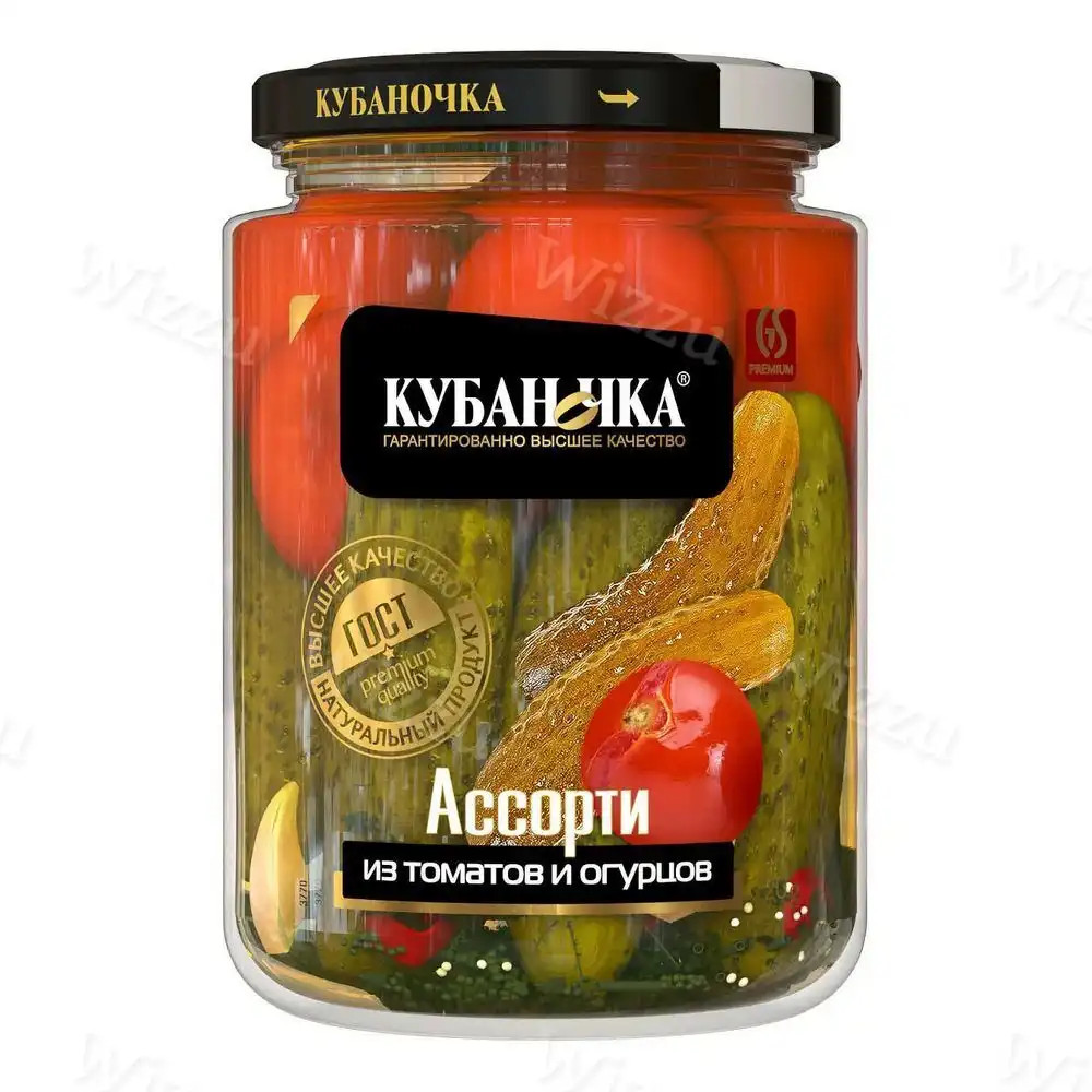 Ассорти изтоматов и огурцов марин.Кубаночка сткл.720гр