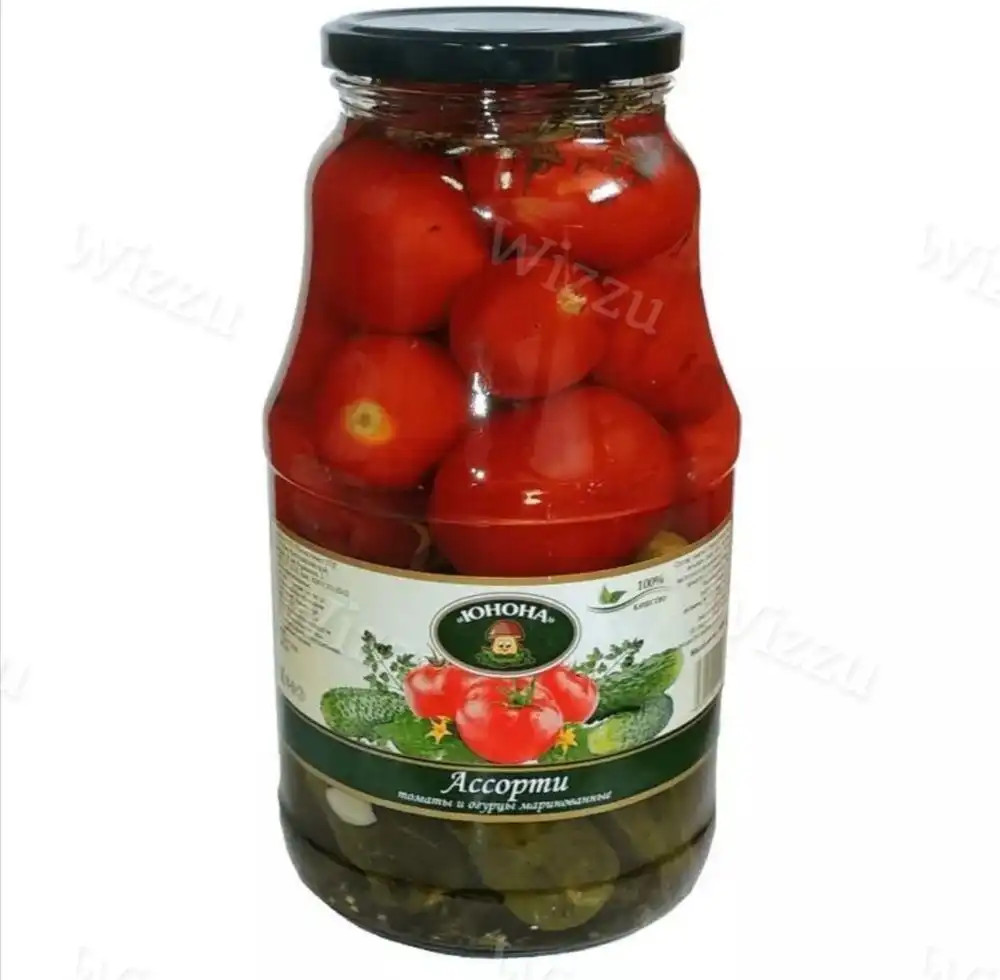 Ассорти томаты и огурцы маринованные "Юнона" 1800гр